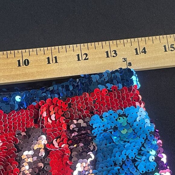 Jade Sky Sequin Trousers Womens Small Striped Rainbow Sparkly Festival Party - Picture 9 of 12